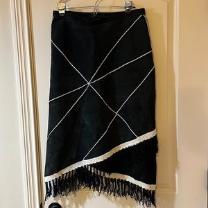 Lew Magram suede fringed skirt. Size 8